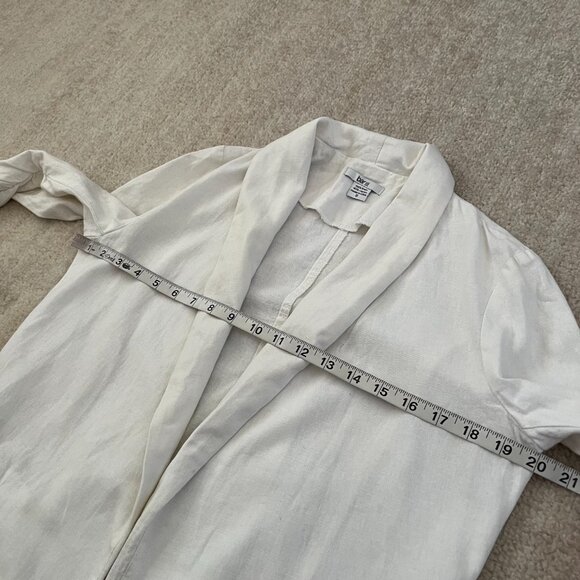 Bar III Linen 3/4 Ruched Sleeve Blazer Open Front Jacket S - Picture 6 of 10